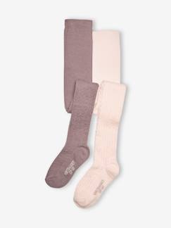 Maedchenkleidung-Unterwäsche, Socken, Strumpfhosen-Strumpfhosen-2er-Pack Mädchen Strumpfhosen, Zopfmuster