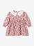 Baby Kleid, Kragen mit Lochstickerei - rosa bedruckt - 1