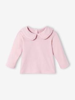 Babymode-Shirts & Rollkragenpullover-Shirts-Baby Mädchen Shirt, Bubikragen mit Rüschen Oeko Tex®