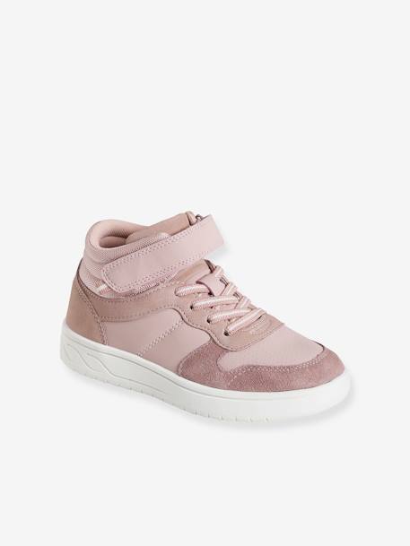 Mädchen High-Sneakers, elastische Schnürung - rosa - 1