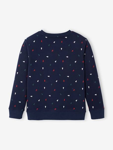 Jungen Weihnachts-Sweatshirt, Frottee-Schriftzug - marine - 2