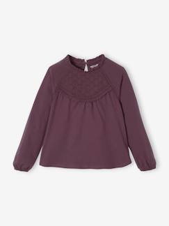 Maedchenkleidung-Shirts & Rollkragenpullover-Mädchen Blusenshirt mit Lochstickerei