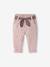 Baby Hose mit Stoffgürtel - braun+graugrün+zartrosa - 14