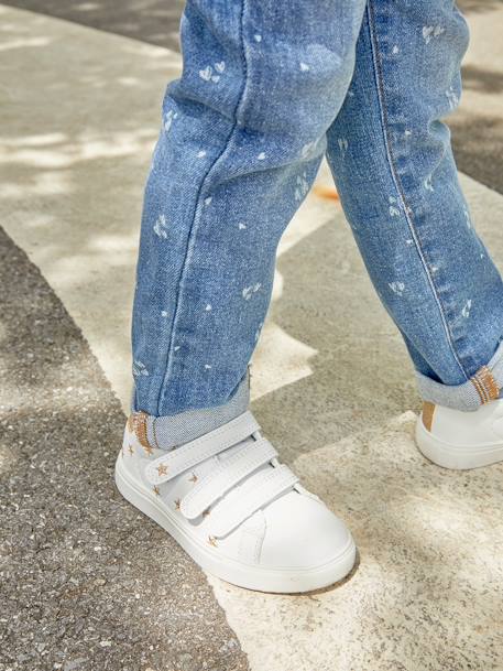 Mädchen Klett-Sneakers, Schleifen - marine+weiß bedruckt sterne+wollweiß - 8