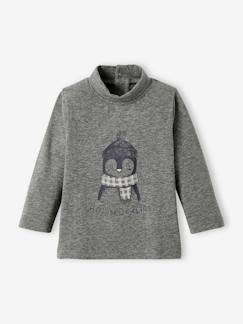 Babymode-Shirts & Rollkragenpullover-Baby Shirt mit Stehkragen & Print