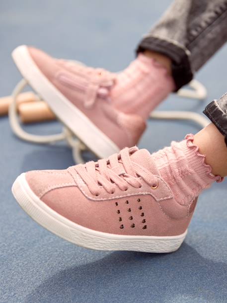 Mädchen Sneakers mit Reißverschluss, Glitzer - marine+rosa - 14