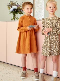 Neue Kollektion-Mädchen Kleid mit Glanztupfen, Musselin