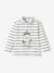Baby Shirt mit Stehkragen & Print - grau meliert+weiß gestreift - 5