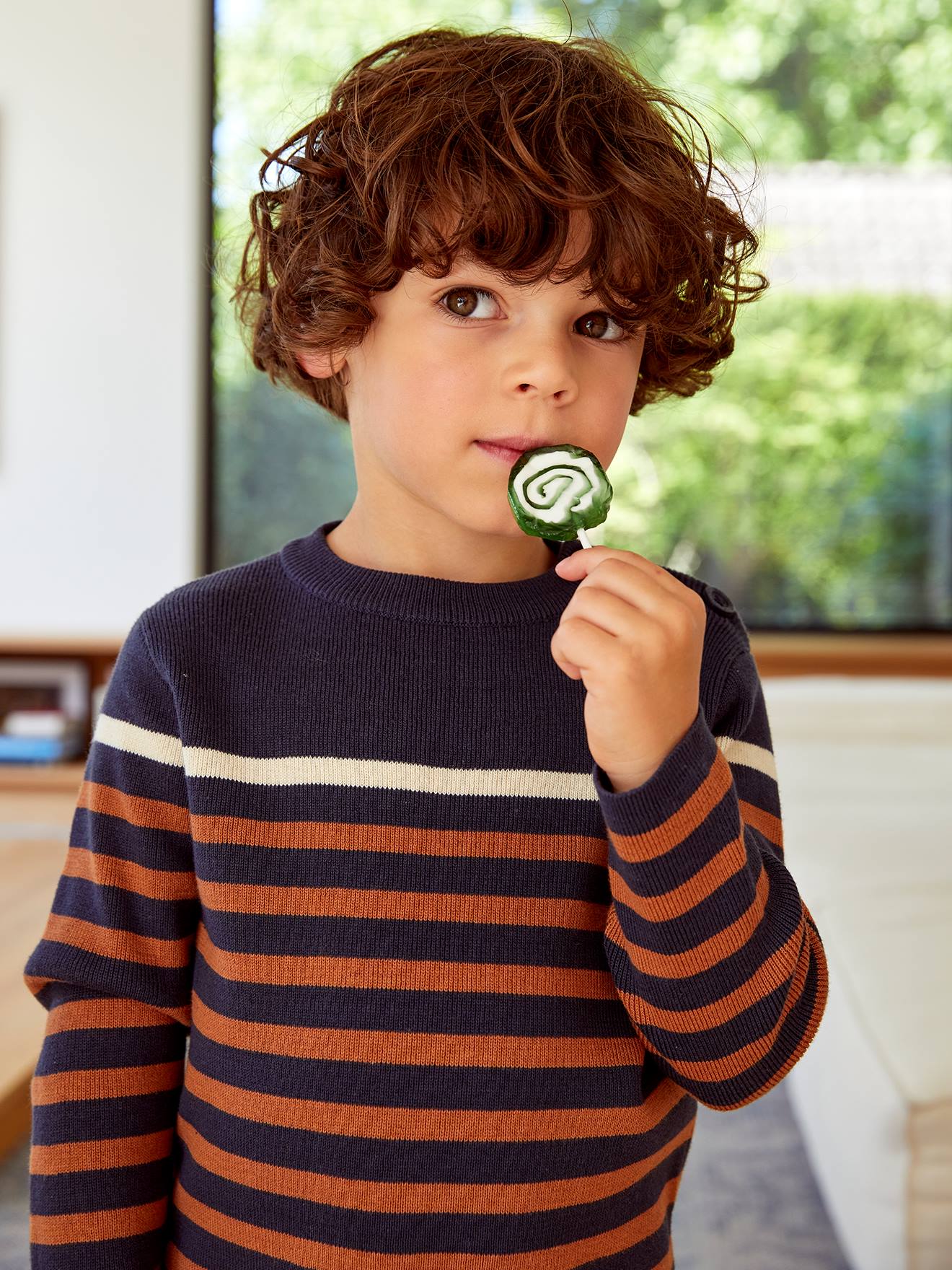 Jungen Streifenpullover