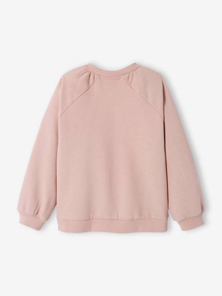 Mädchen Sweatshirt mit gerüschten Ärmeln - beige+rosa - 9