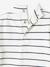 Baby Shirt mit Stehkragen & Print - grau meliert+weiß gestreift - 7