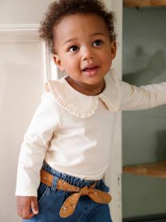 Babymode-Shirts & Rollkragenpullover-Mädchen Baby Shirt, Bubikragen mit Rüschen Oeko-Tex, personalisierbar