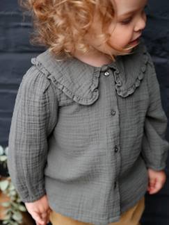 Babymode-Hemden & Blusen-Mädchen Baby Bluse mit Volantkragen, Musselin