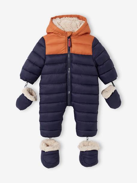 Baby Winter-Overall, Colorblock - nachtblau - 1
