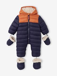 Babymode-Mäntel, Jacken, Overalls & Ausfahrsäcke-Baby Winter-Overall mit Recycling-Polyester, Colorblock