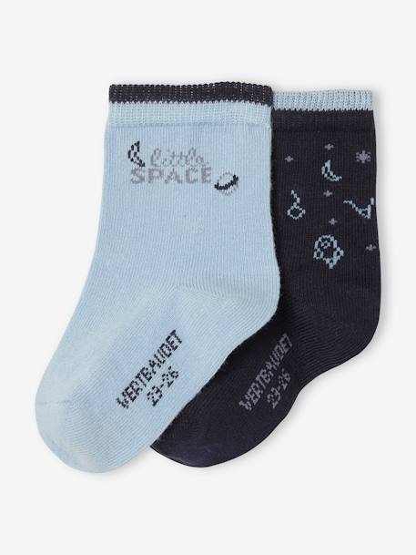 2er-Pack Jungen Baby Socken mit Weltraum-Motiven - pack dunkelblau - 1