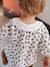 Geblümte Mädchen Baby Bluse, Kragen mit Lochstickerei - beige bedruckt - 2