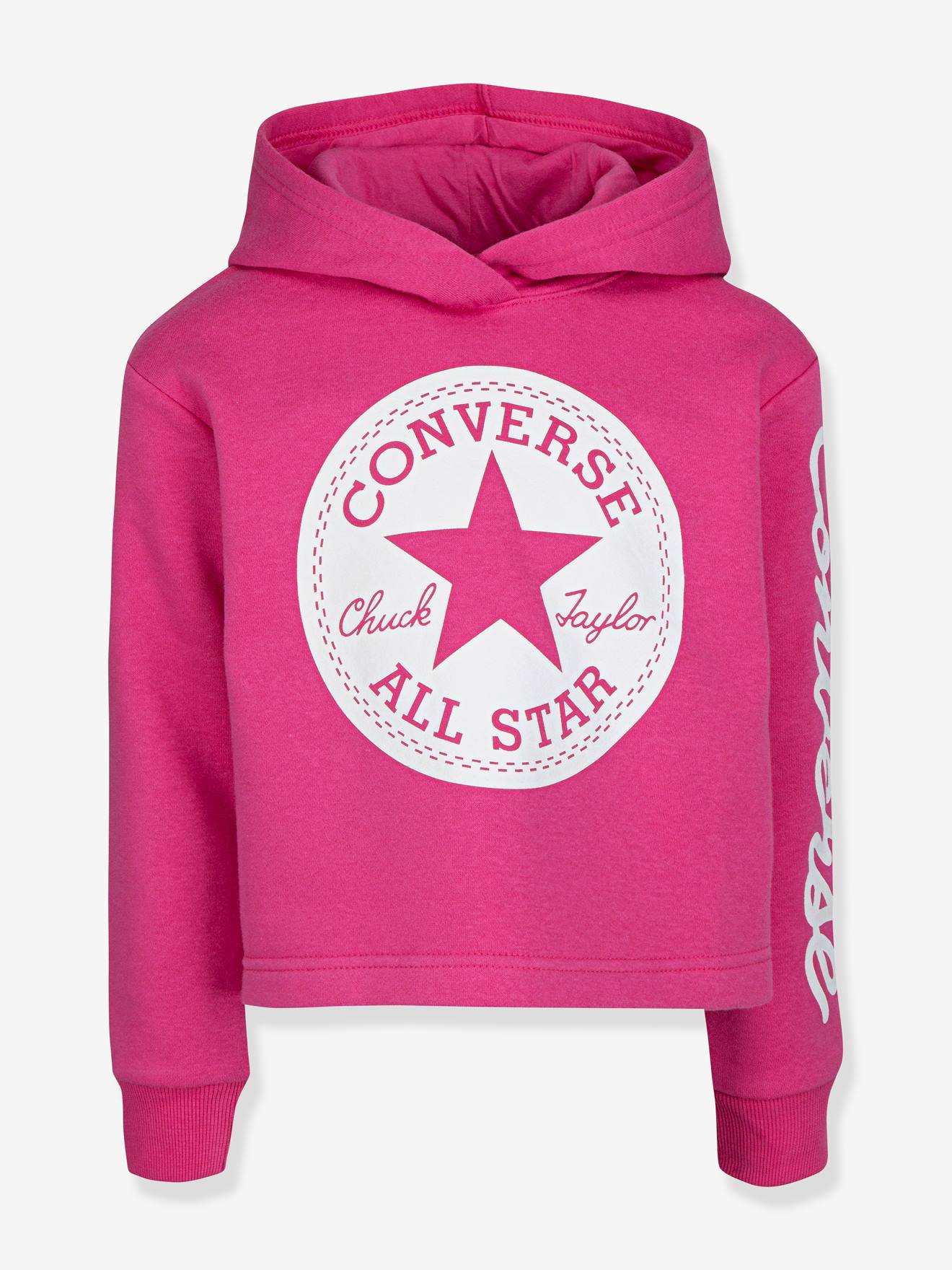 rosa Converse Kapuzensweatshirt in HOODIE Kinder CONVERSE CROPPED PATCH CHUCK