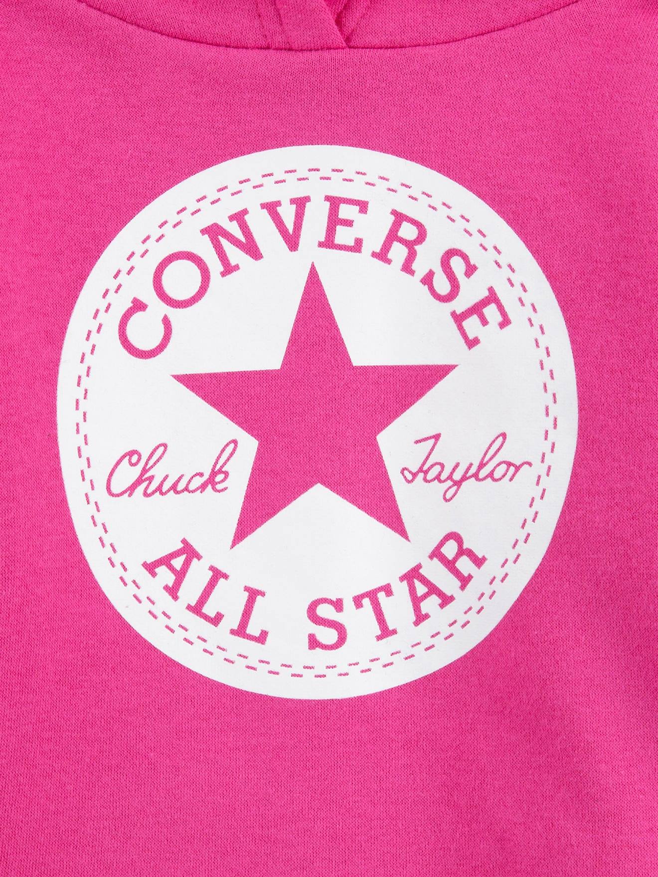 Converse Kinder Kapuzensweatshirt PATCH CHUCK in CONVERSE HOODIE rosa CROPPED