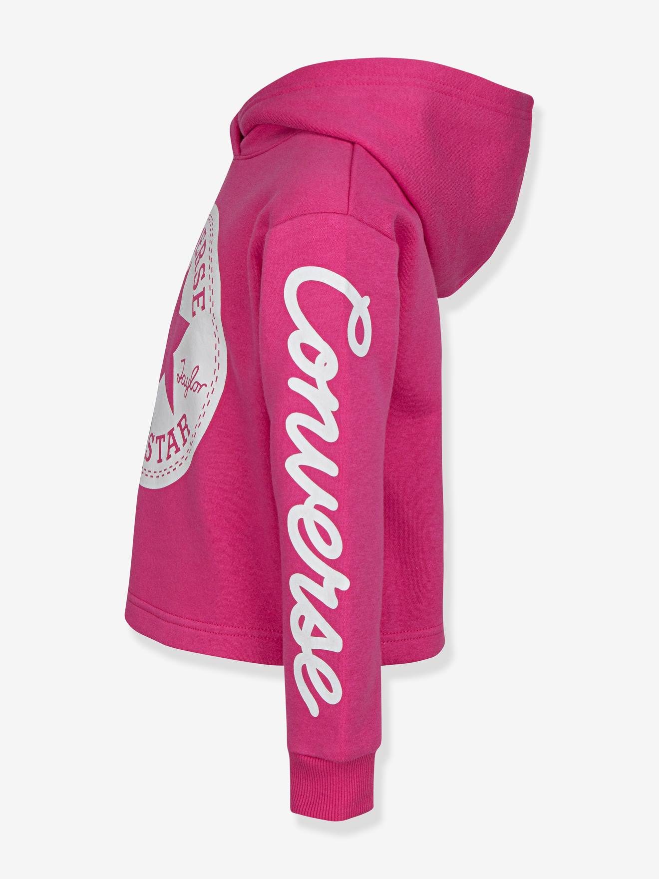 Converse Kinder Kapuzensweatshirt CHUCK PATCH CROPPED HOODIE CONVERSE in  rosa