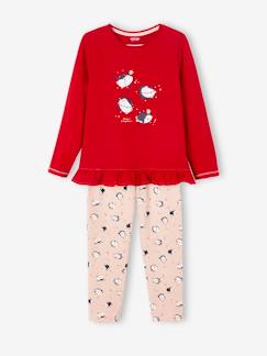 Maedchenkleidung-Mädchen Weihnachts-Schlafanzug, Pinguine Oeko-Tex