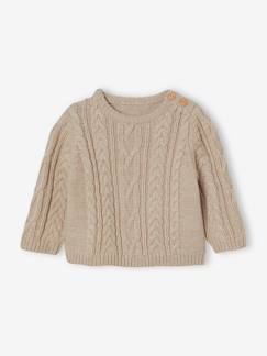 Babymode-Pullover, Strickjacken & Sweatshirts-Pullover-Baby Pullover aus Zopfstrick