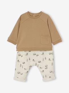 Babymode-Baby-Set: Shirt aus Waffelpikee & Sweathose
