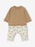 Baby-Set: Shirt aus Waffelpikee & Sweathose - graubeige - 1