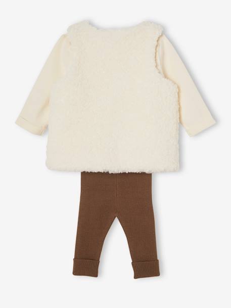 Baby-Set: Weste, Shirt & Leggings - beige - 5