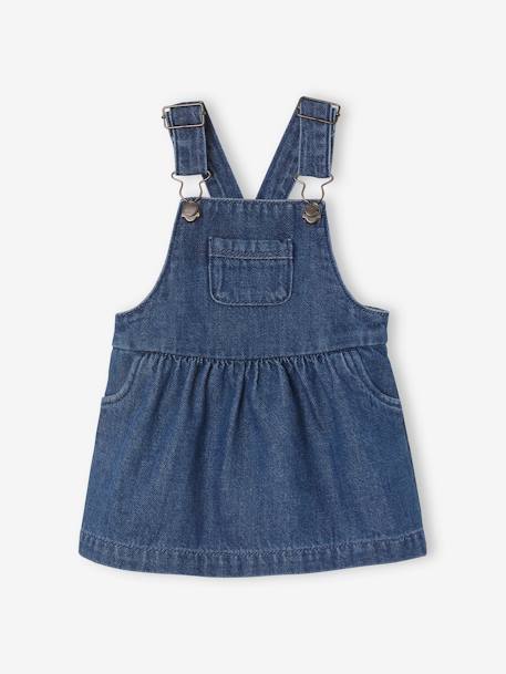 Mädchen Baby-Set: Jeans-Latzkleid, Shirt & Haarband - nachtblau - 3