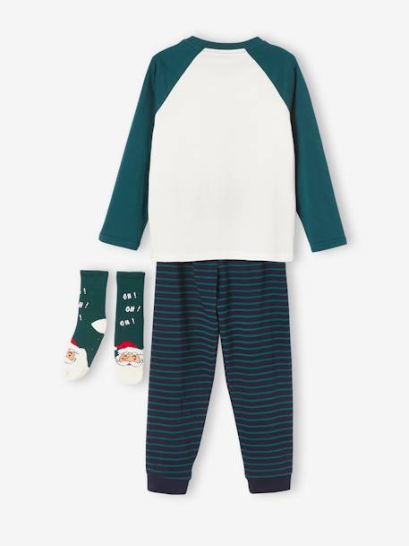 Jungen Weihnachts-Geschenkbox: Schlafanzug & Socken - tanne - 2