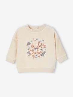 Babymode für den Herbst-Baby Sweatshirt aus Cordsamt, bestickt