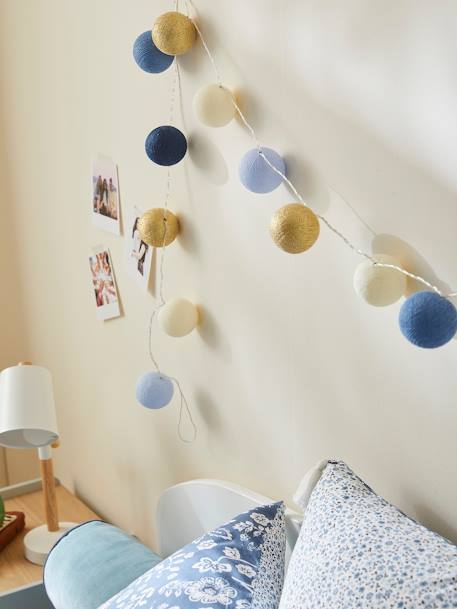 Lichtergirlande für Kinderzimmer, Lichterkette - blau/gold+mehrfarbig+mehrfarbig+rosa - 3