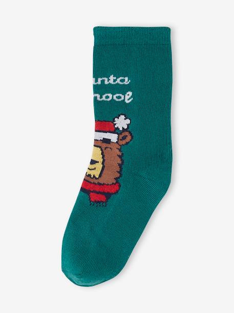 Jungen Weihnachts-Set: Sweatshirt mit Wappen & Socken - grau meliert - 5