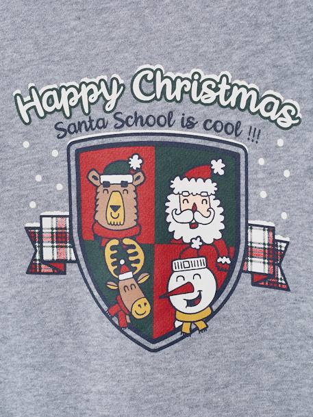 Jungen Weihnachts-Set: Sweatshirt mit Wappen & Socken - grau meliert - 3