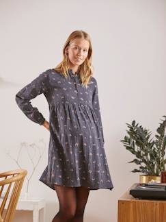 Neue Kollektion-Umstandsmode-Bedrucktes Kleid für Schwangerschaft & Stillzeit, Musselin
