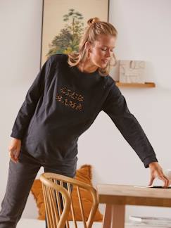 Umstandsmode-Pullover & Strickjacken-Sweatshirt mit Messageprint für Schwangerschaft & Stillzeit