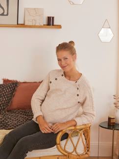 Neue Kollektion-Umstandsmode-Pullover mit Zopfmuster für Schwangerschaft & Stillzeit