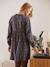 Bedrucktes Kleid für Schwangerschaft & Stillzeit, Musselin - grau+schwarz punkte - 5