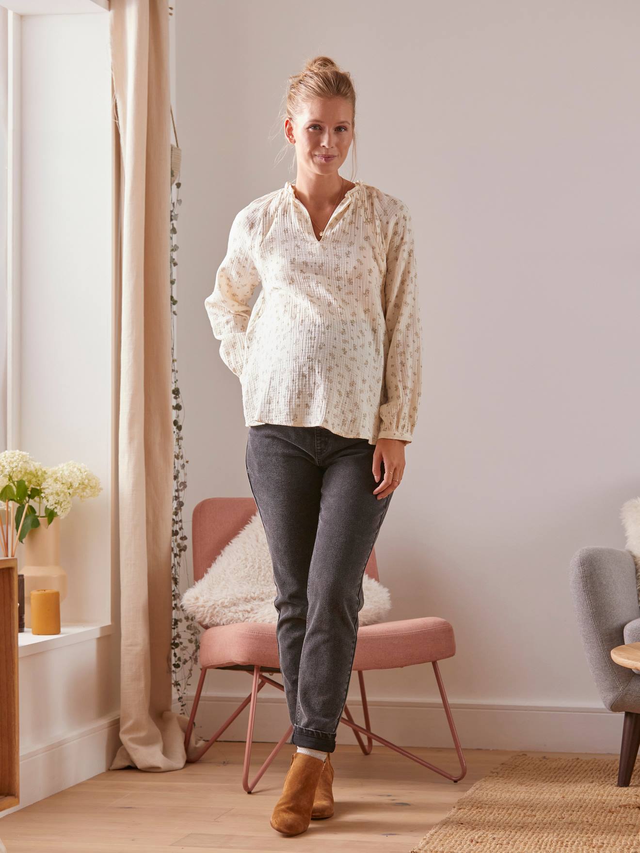 Umstands-Jeans mit Stretch-Einsatz