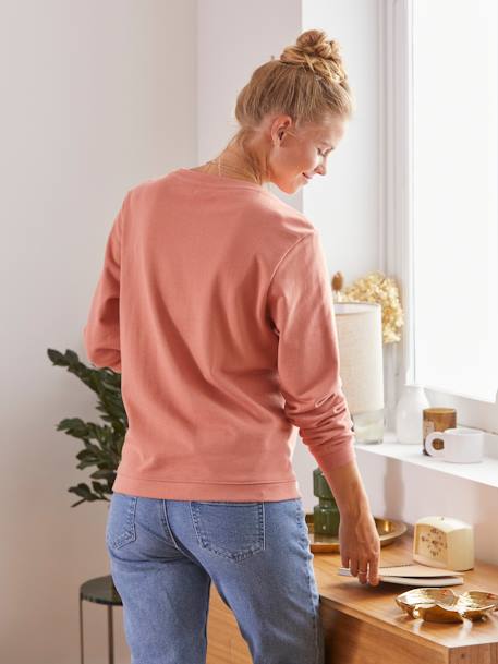 Sweatshirt für Schwangerschaft & Stillzeit Oeko-Tex - beige meliert+grau meliert - 5