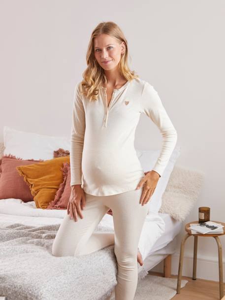 Schlafanzug, Schwangerschaft & Stillzeit - weiß - 3
