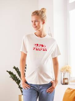 Umstandsmode-Umstandsshirts-T-Shirt mit Messageprint für Schwangerschaft & Stillzeit