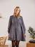Bedrucktes Kleid für Schwangerschaft & Stillzeit, Musselin - grau+schwarz punkte - 2