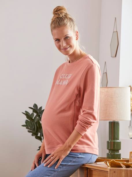Sweatshirt für Schwangerschaft und Stillzeit - beige meliert+grau meliert - 2