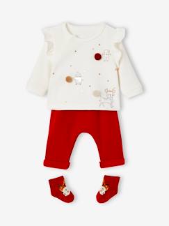 Babymode-Baby-Sets-Weihnachtliches Baby-Set: Sweatshirt, Hose & Socken