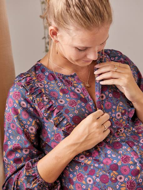 Bluse für Schwangerschaft & Stillzeit - marine - 4