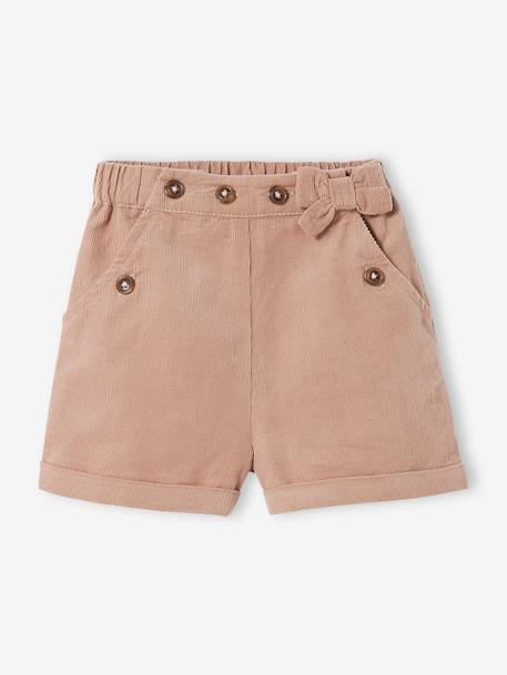 Baby-Set: Samt-Shorts, Shirt & Haarband - dunkelblau gestreift - 3