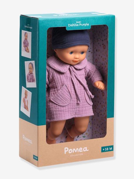 Babypuppe „Pomea“ DJECO, Schlafaugen - dunkelviolett/rosa+dunkelviolett/senfgelb/beige+rosa/hellgrün - 3