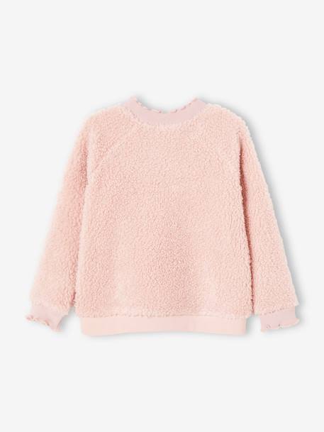 Mädchen Sweatshirt aus Teddyfleece - beige+rosa - 11